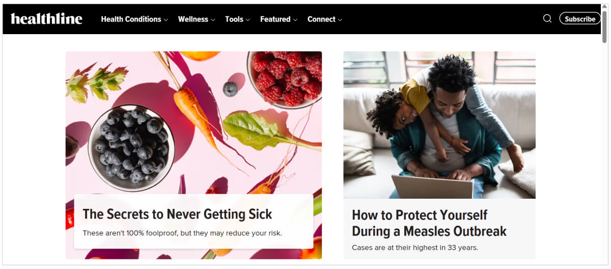 Halaman utama Healthline